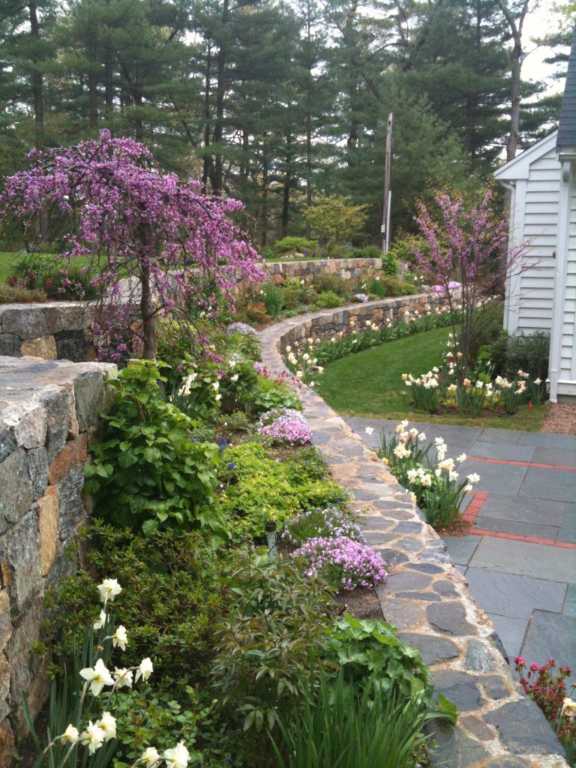 Terrace Retaining Walls Early Spring