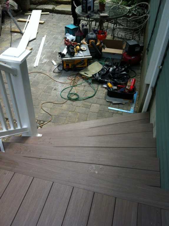 Breakfast deck with Custom Staircase